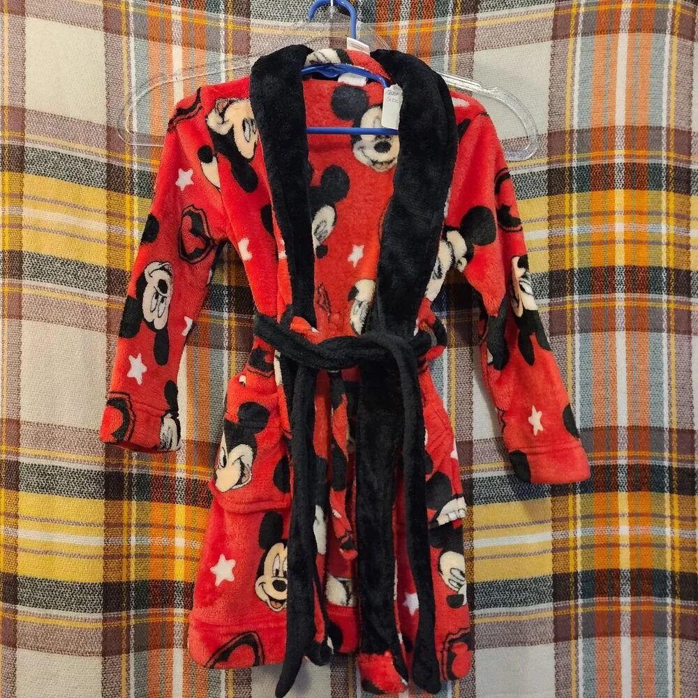 Disney Mickey Mouse Plush Fleece Bathrobe.